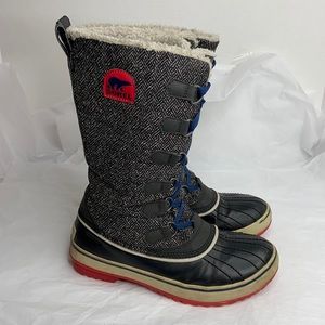 Sorel size 8 waterproof laceup wool boots gently used